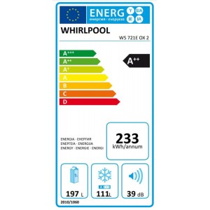 Whirlpool W5721EOX2 Alulfagyasztós kombinált hűtőszekrény