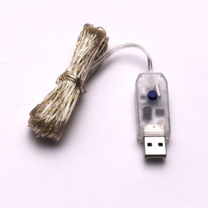 Iris 8 programos 10m/távirányítós/meleg fehér/100db LED-es/USB-s fénydekoráció 