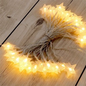 Iris Csillag alakú fix fényű/6m/meleg fehér/40db LED-es/3xAA elemes fénydekoráció 