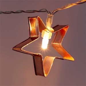 Iris Csillag+szív alakú fém/4m/meleg fehér/20db LED-es/USB-s fénydekoráció 