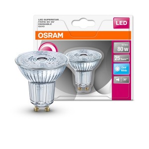 Osram Superstar PAR16 üveg ház/8W/575lm/4000K/GU10/230V/36fok dimmelhető LED spot izzó 