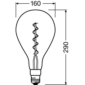 Osram Vintage átlátszó üveg búra/5W/300lm/2000K/E27 LED körte izzó 