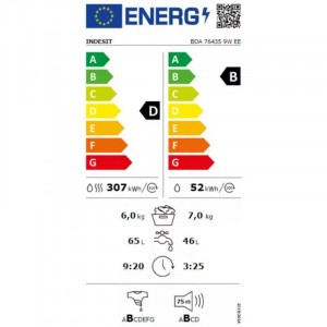 Indesit BDA 76435 9W EE Elöltöltős mosó-szárítógép