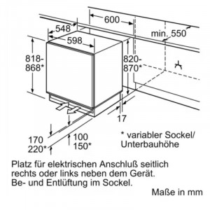 Bosch GUD15ADF0 Beépíthető fagyasztószekrény