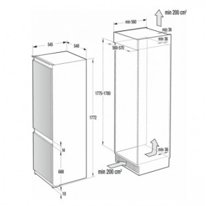 Gorenje RKI2181A1 Beépíthető alulfagyasztós hűtőszekrény