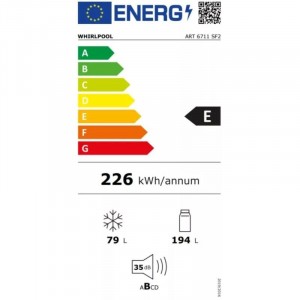 Whirlpool ART 6711 SF2 Beépíthető alulfagyasztós hűtőszekrény