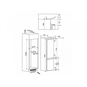 Whirlpool ART 9811 SF2 Beépíthető alulfagyasztós hűtőszekrény