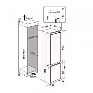 Whirlpool WHC20 T593 P beépíthető hűtő