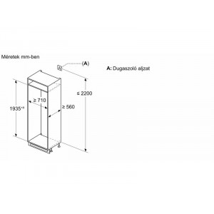 Bosch KBN96VFE0 Beépíthető Alulfagyasztós hűtőszekrény, bútorlap nélkül