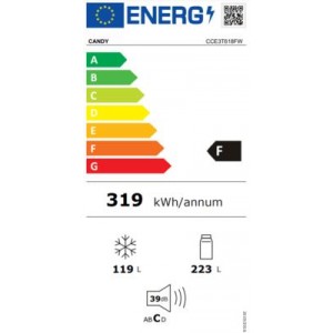 Candy CCE 3T618FW Alulfagyasztós hűtőszekrény