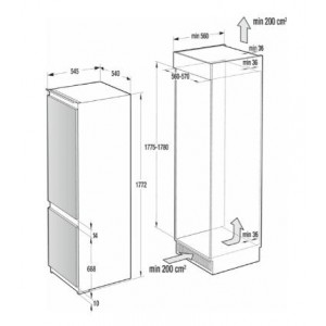 Gorenje RKI218EA0 Beépíthető kombinált hűtőszekrény