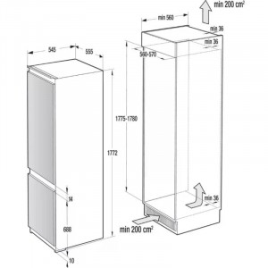 Gorenje NRKI518EA1 Beépíthető Alulfagyasztós hűtő