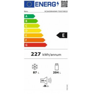 Beko RCSA300K40WN Alulfagyasztós hűtőszekrény