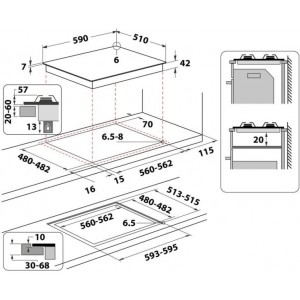 Whirlpool GOB 616/NB Beépíthető gáz főzőlap