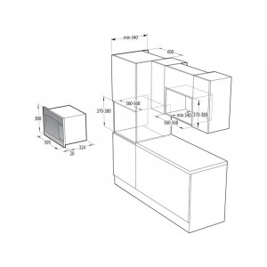 Gorenje BM201AG1BG Beépíthető mikrohullámú sütő