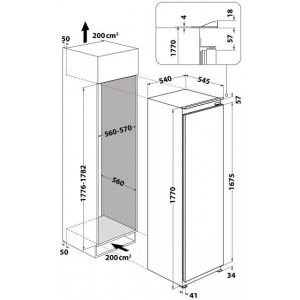 Whirlpool WHSD18A033C2 P Beépíthető hűtőszekrény