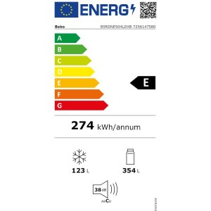 BEKO B5RDNE504LDXB Felülfagyasztós kombinált hűtőszekrény