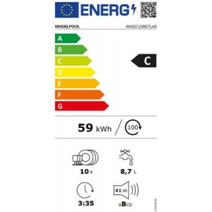WHIRLPOOL WH2IC10BS7LA0 Beépíthető mosogatógép