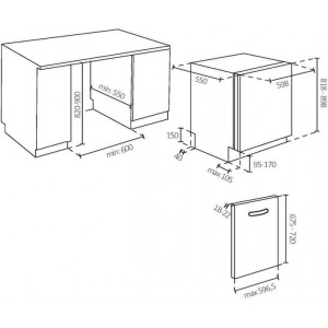 CANDY CI 6B4S1PSA1 Beépíthető mosogatógép, 16 teríték, B, WiFi