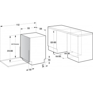 Hisense HV693A66UVAD Teljesen integrálható beépíthető mosogatógép