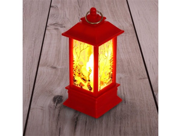 Iris Karácsonyi Mikulás mintás 13x5,3x5,3cm LED-es piros lámpás 