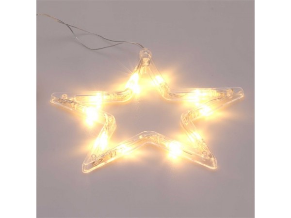 Iris Csillag alakú 18x18cm/meleg fehér LED-es tapadókorongos fénydekoráció 
