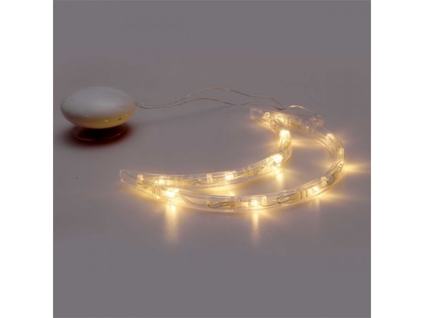 Iris Hold alakú 15x19cm/meleg fehér LED-es tapadókorongos fénydekoráció 