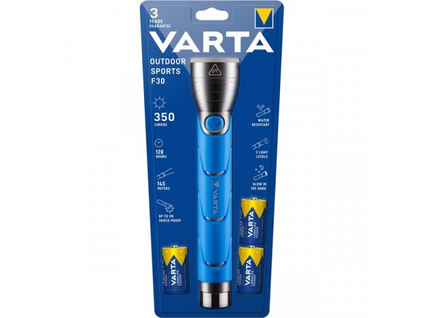 Varta 18629101421 Outdoor Sports F30 kék elemlámpa 
