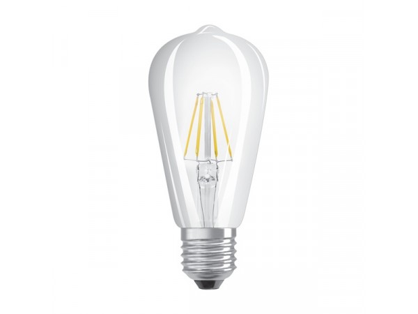 Osram Star átlátszó üveg búra/4,5W/470lm/2700K/E27 LED Edison körte izzó 