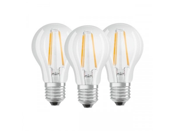 Osram Base átlátszó üveg búra/6,5W/806lm/4000K/E27/dobozos LED körte izzó 3 db 