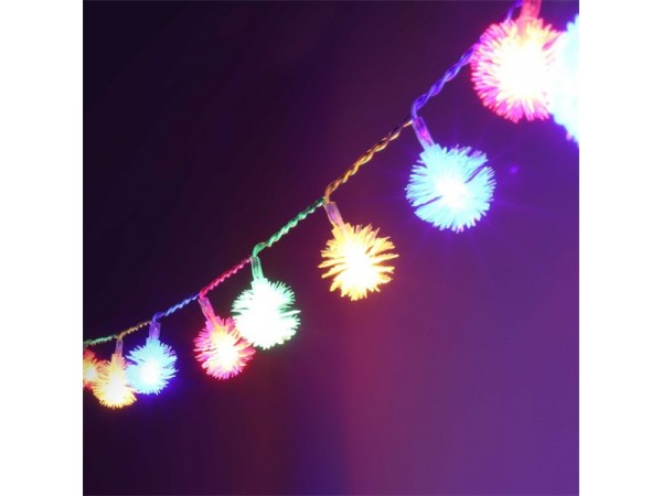 Zúzmara alakú 3cm/10m/több színű/80db LED-es/USB-s fénydekoráció 