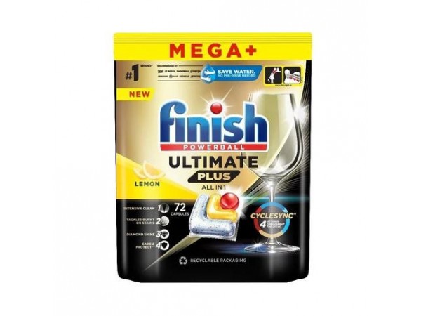 Finish Ultimate Plus Lemon mosogatógép kapszula 72 db